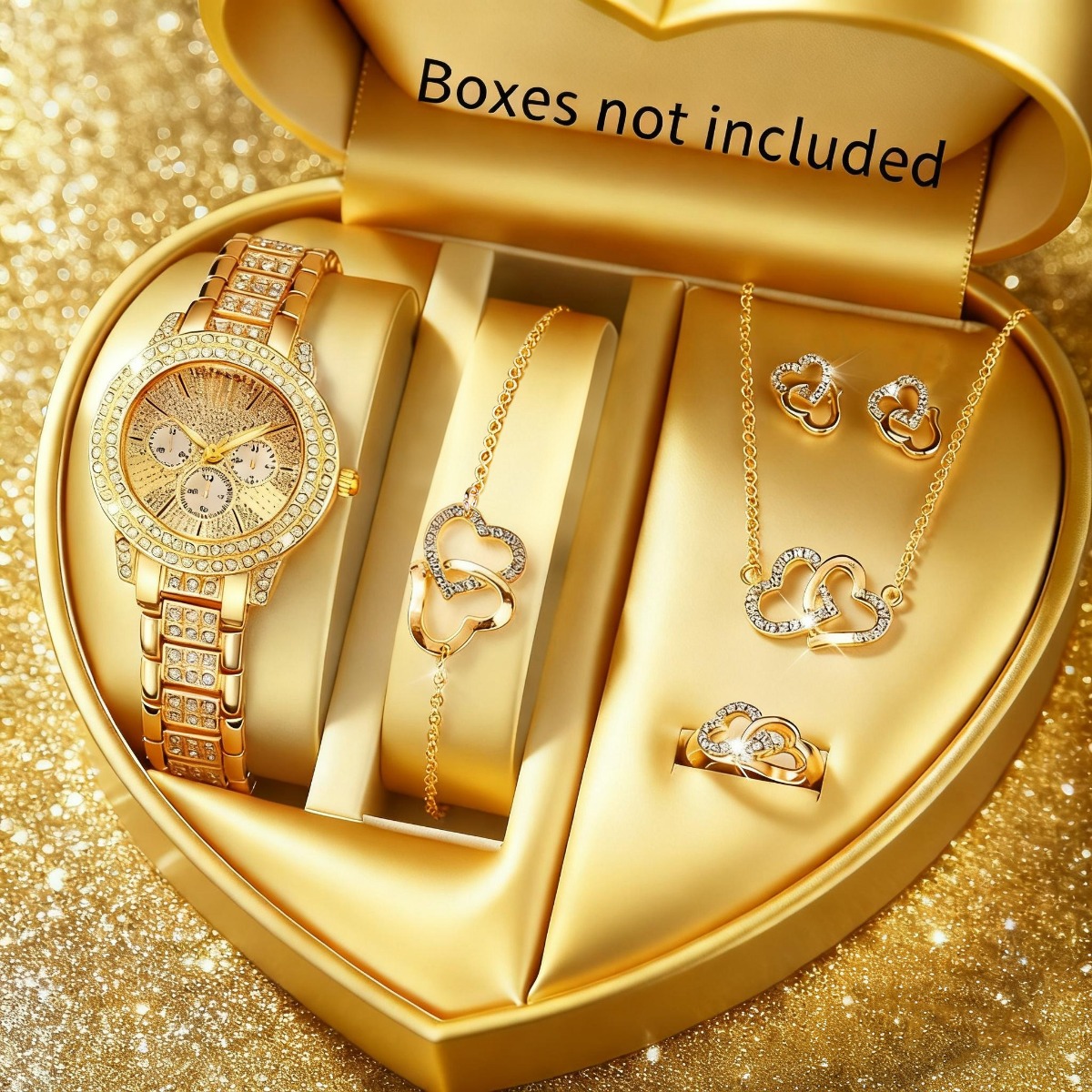 Luxury Watch Gift Box - 6PCS Luxury Rhinestone Women Watch Jewelry
