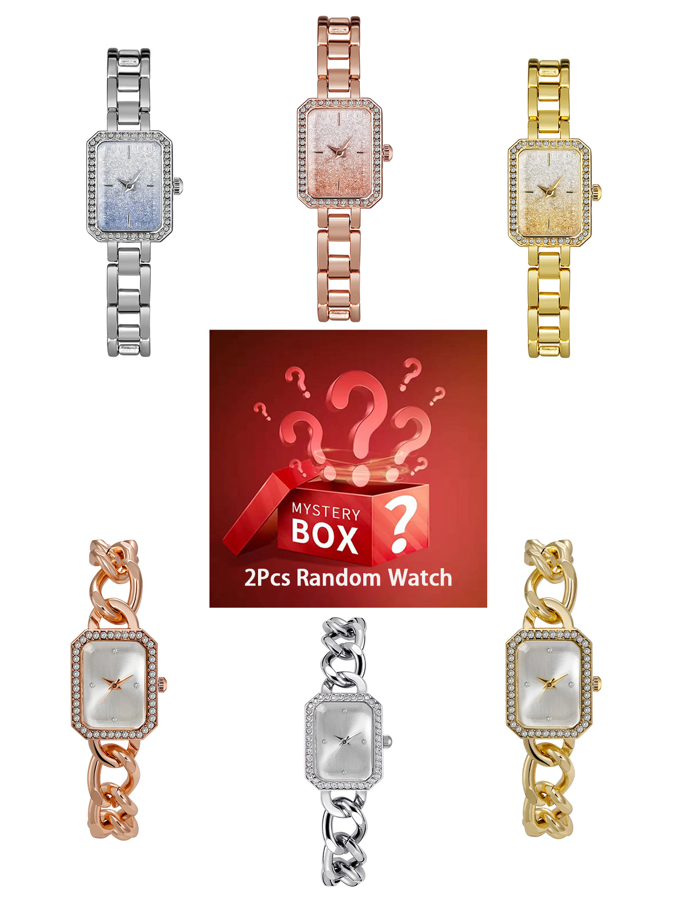 Luxury Watch Quartz - 2 pieces women's watches mystery box