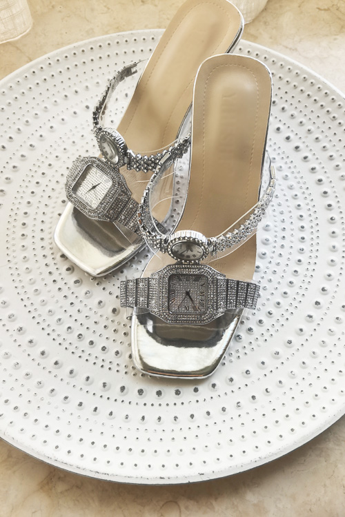 Luxury Watch Leather Strap - Original design Crystal watch high heels