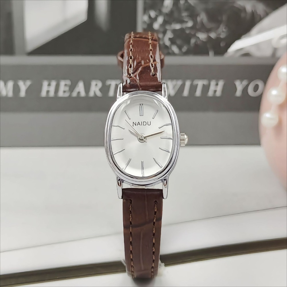 Luxury Watch Leather Strap - Fashion Brand Women Oval Dial Watch