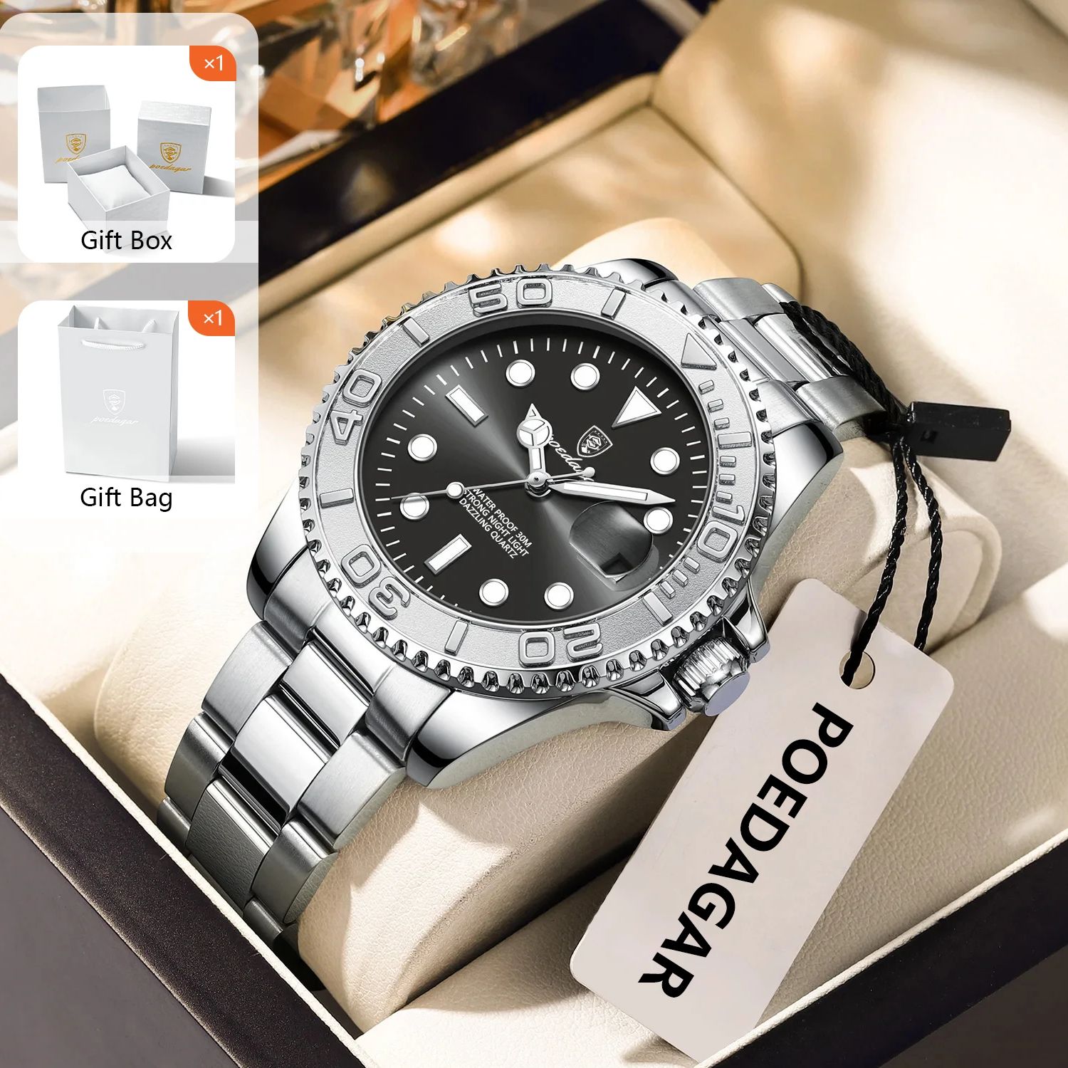 Luxury Watch For Men - POEDAGAR Trendy Sport Man Watch Luminous