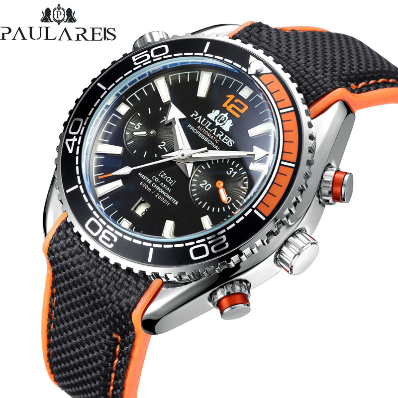 Luxury Watch Rubber Strap - PAULAREIS P Luxury Men Automatic Self