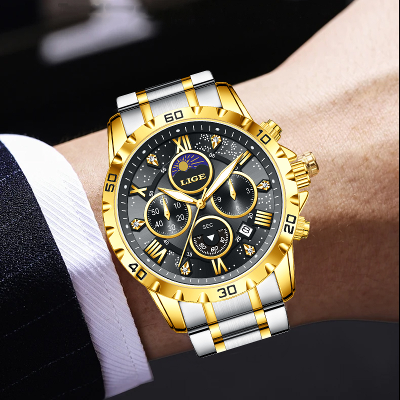 LIGE Top Brand Luxury Quartz M - Luxury Watch For Men review and price