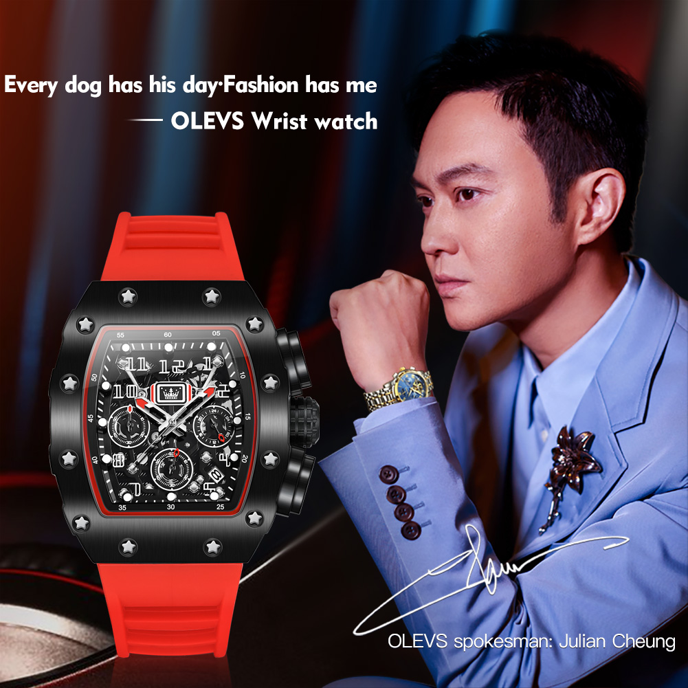 OLEVS 3608 Chronograph Quartz  - Luxury Watch Rubber Strap review and price