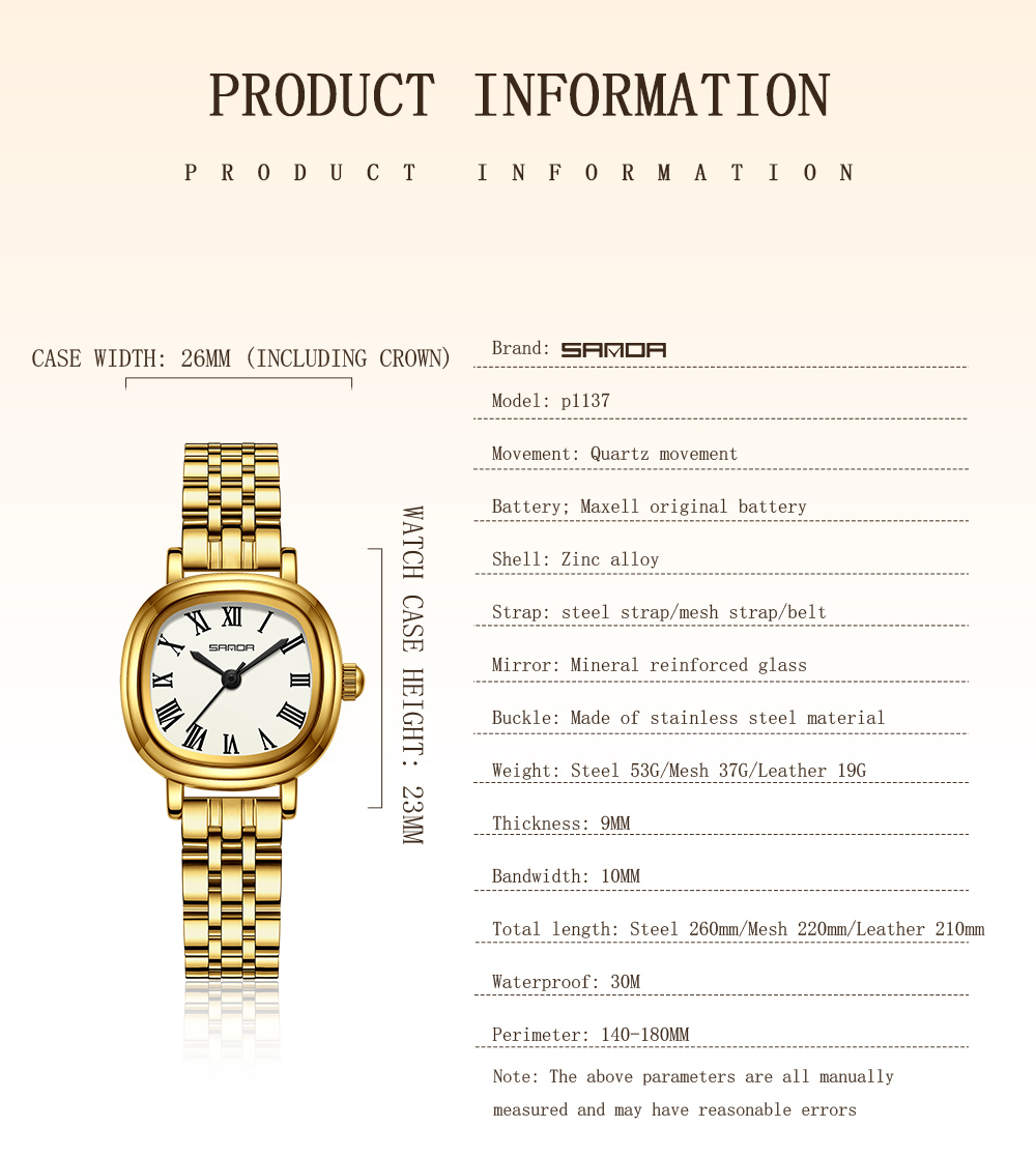 SANDA Top 1137 Women's Quartz  - Luxury Watch Top 10 review and price