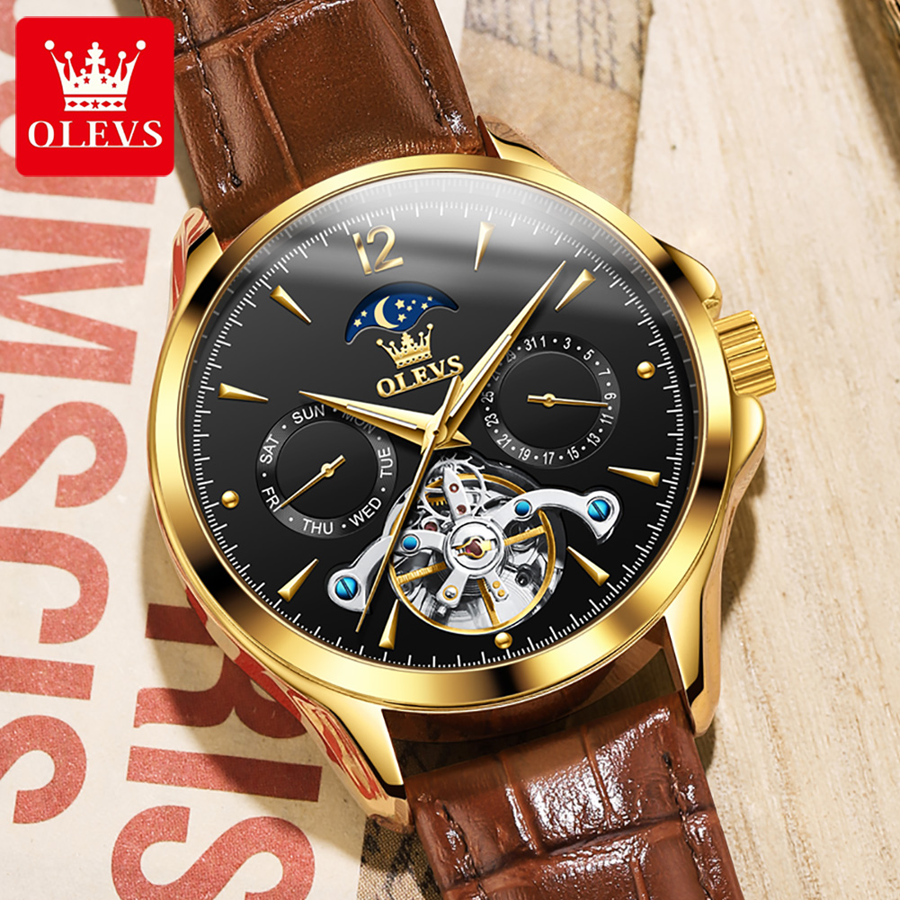 OLEVS 6663 Mens Watch Original - Tourbillon Movement Watch review and price