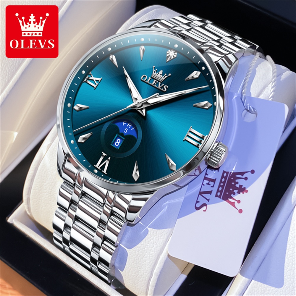 OLEVS Moon Phase men's watches - Luxury Watch Quartz review and price