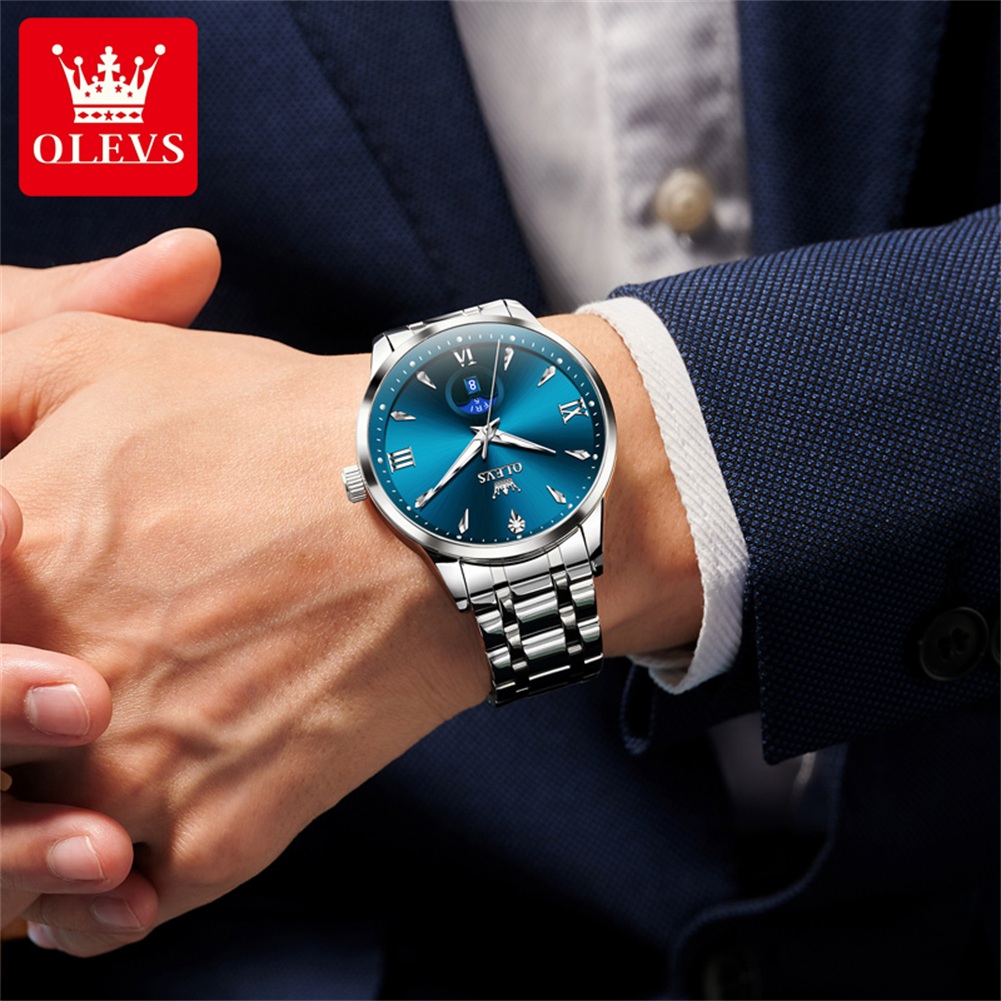 OLEVS Moon Phase men's watches - Luxury Watch Quartz review and price