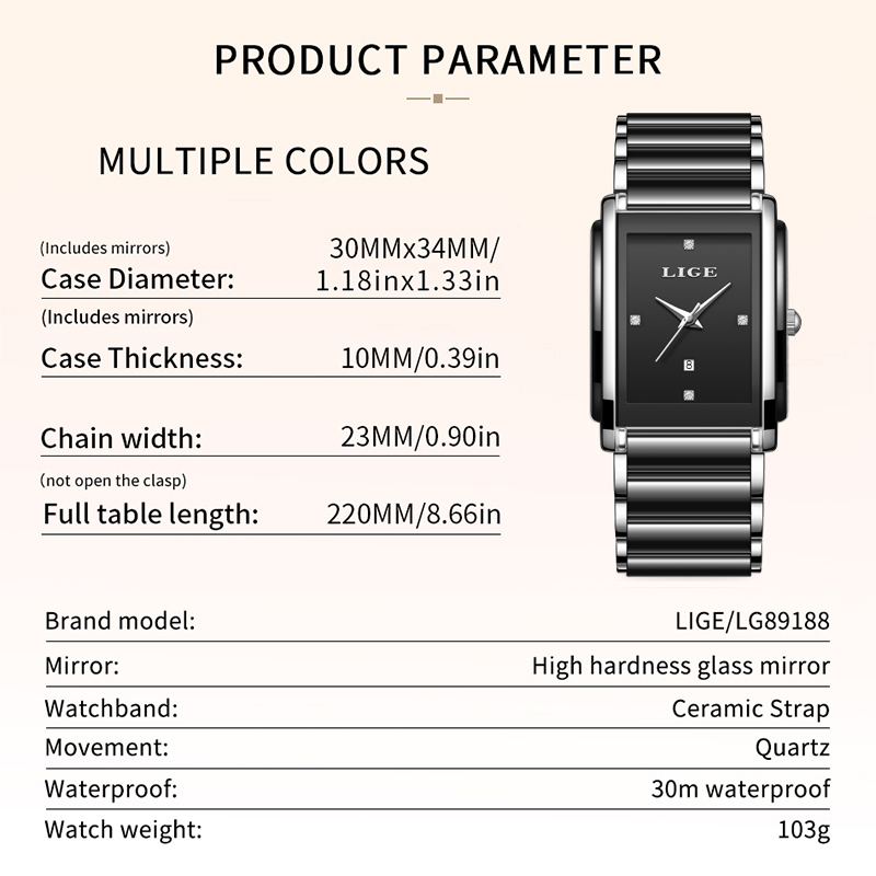 LIGE New Luxury Women Watches  - Luxury Watch Gift Box review and price
