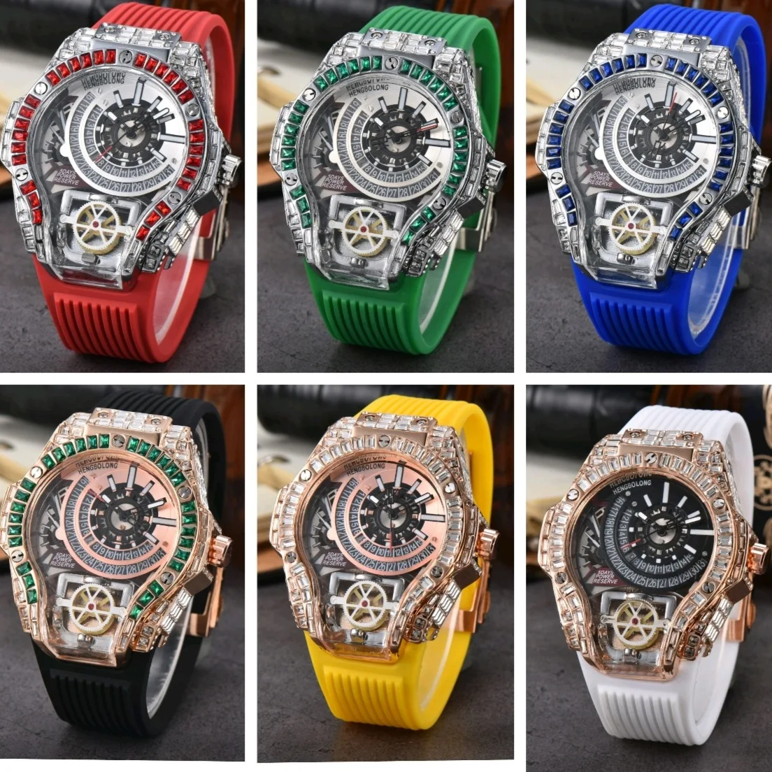 Full diamond Case Business Lux - Luxury Watch Rubber Strap review and price