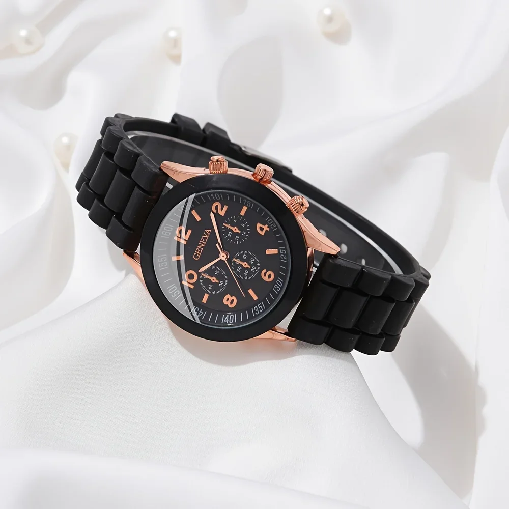 2Pcs Luxury Women's Watch Set  - Luxury Watch Rubber Strap review and price
