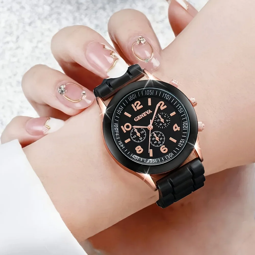 2Pcs Luxury Women's Watch Set  - Luxury Watch Rubber Strap review and price