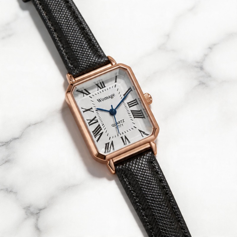Fashion Rectangle Quartz Watch - Luxury Watch Leather Strap review and price