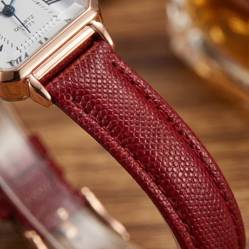 Fashion Rectangle Quartz Watch - Luxury Watch Leather Strap review and price