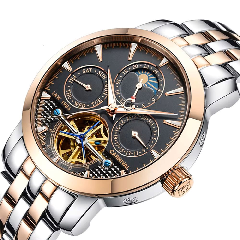 CARNIVAL Top Brand Luxury Stee - Tourbillon Movement Watch review and price