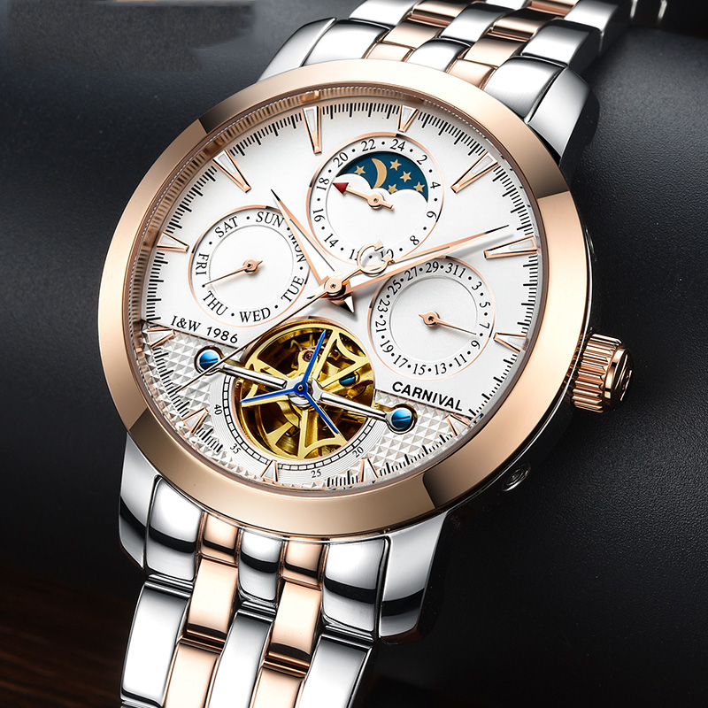 CARNIVAL Top Brand Luxury Stee - Tourbillon Movement Watch review and price