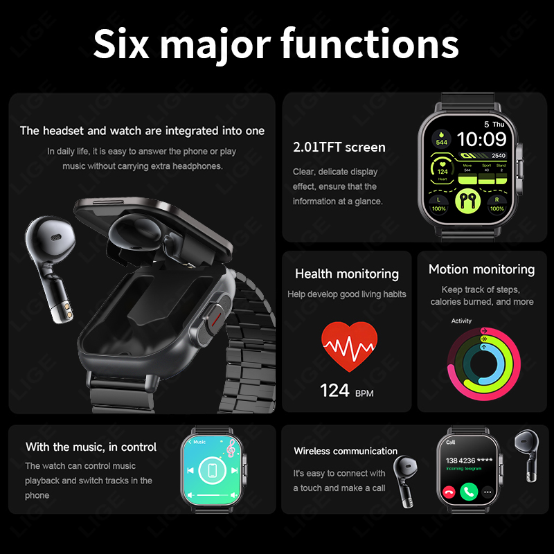 TWS 2in 1 Smart Watch with Hea - Luxury Watch Korea review and price