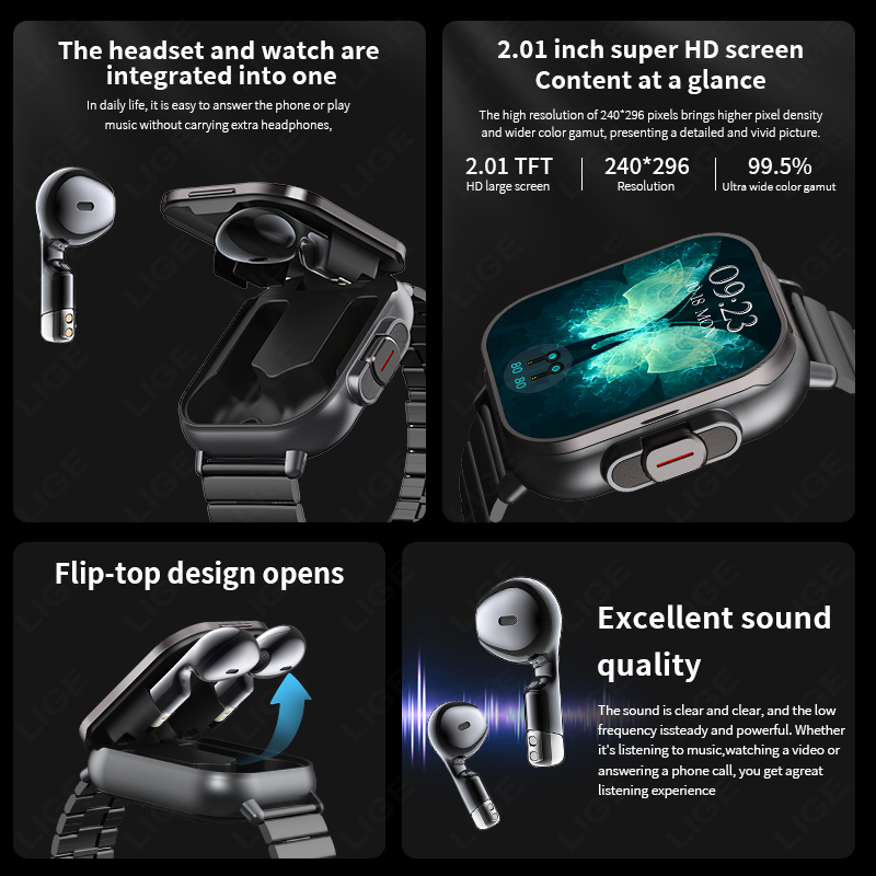 TWS 2in 1 Smart Watch with Hea - Luxury Watch Korea review and price