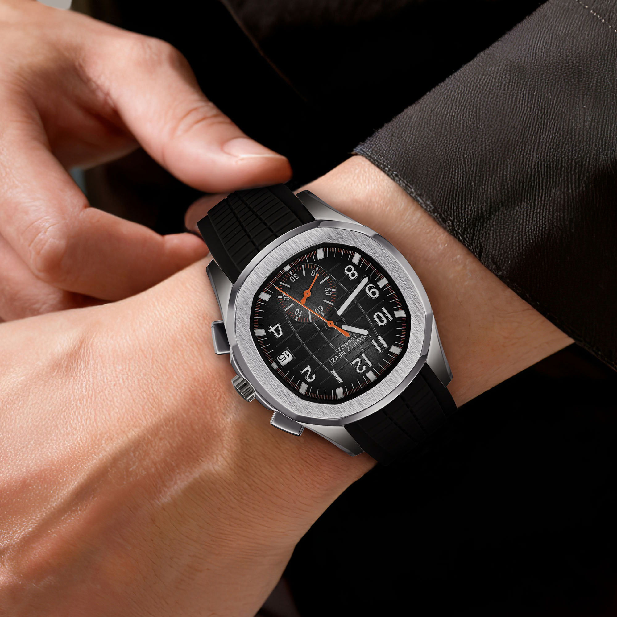 40MM Men's Luxury Watch NAVIFL - Luxury Watch Rubber Strap review and price