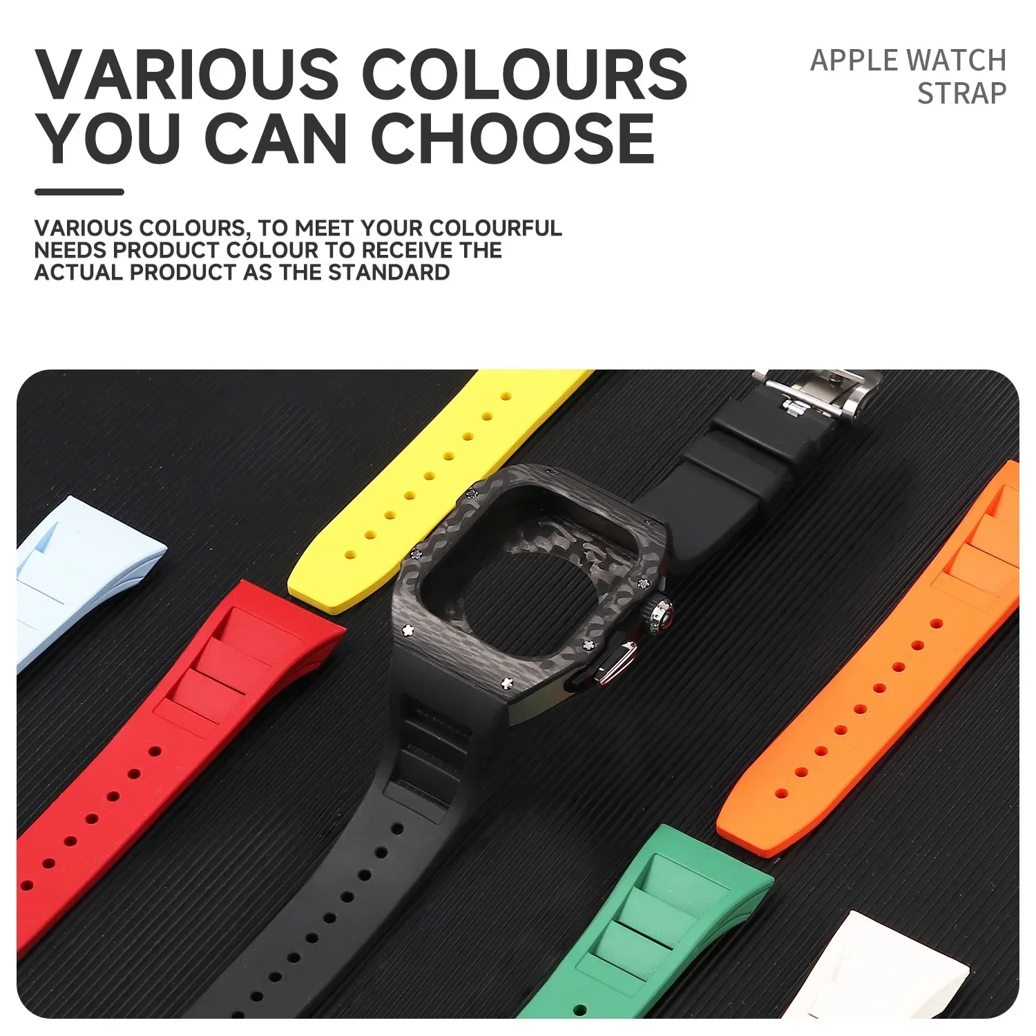 Carbon Fiber Case For Apple Wa - Luxury Watch Rubber Strap review and price