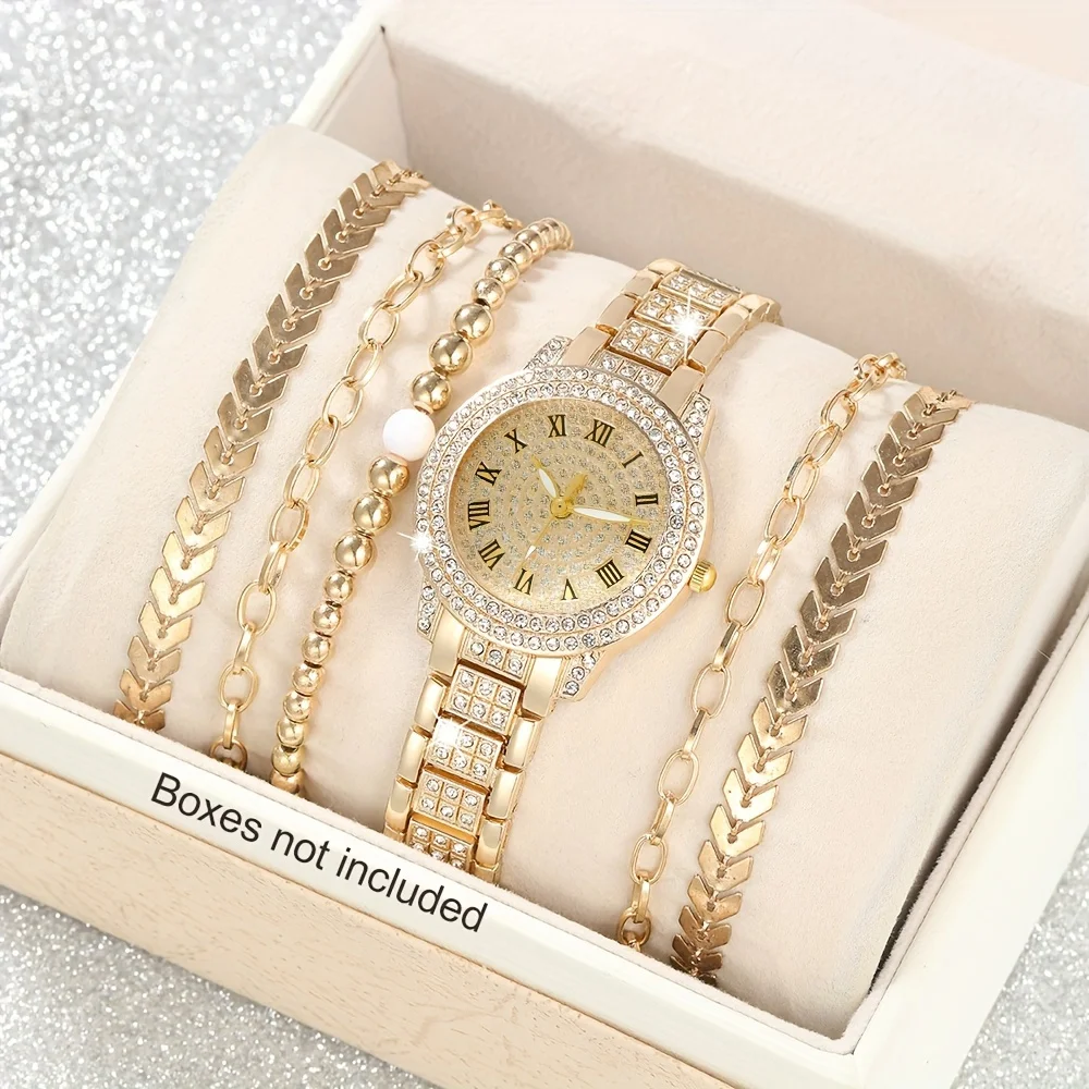 6pcs/set Women's Luxury Rhines - Luxury Watch Gift For Her review and price
