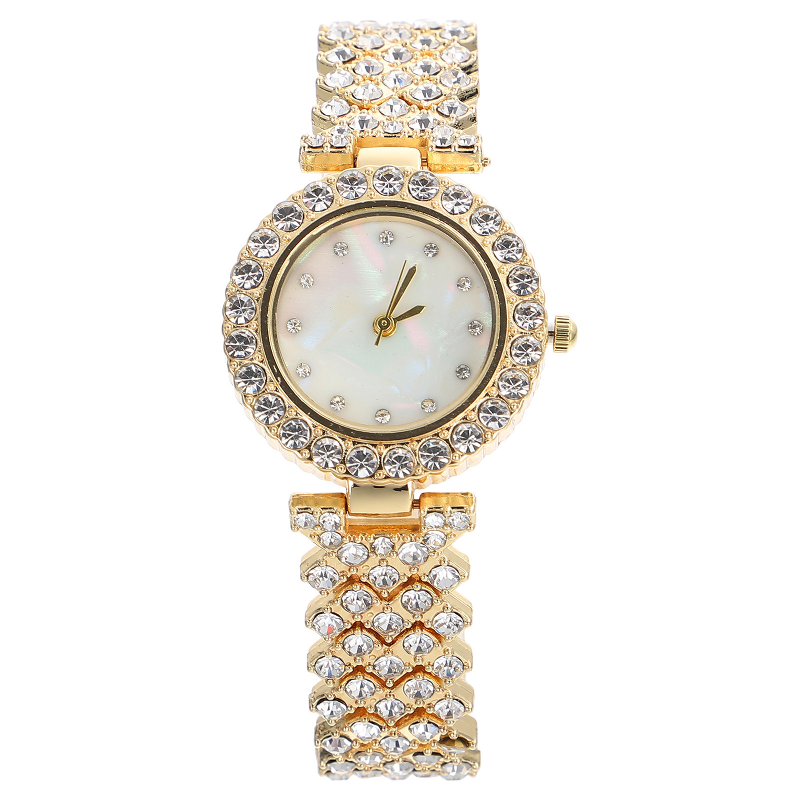 Rhinestone Watch Golden Tone Q - Luxury Watch Gift For Her review and price
